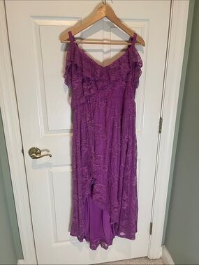 torrid Purple Lace High-Low Ruffle Dress